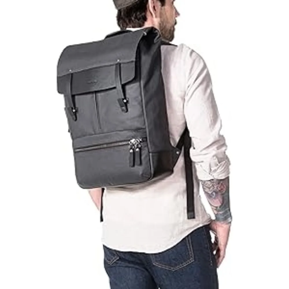 Timbuk2 Charcoal and Black Men's Backpack Trailer Casual Leather Canvas
